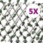 vidaXL Willow Trellis Fence 5 Pcs With Artificial Leaves 180X90cm