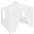 vidaXL Professional Folding Party Tent With 4 Sidewalls 2x2 M Steel White