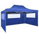 vidaXL Foldable Tent With 3 Walls 3x4.5m Blue