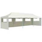 VidaXL Folding Pop-up Party Tent with 5 Sidewalls 3x9 m Cream