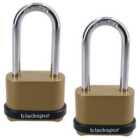 4 Digit Long Hardened Shackle Combination Padlock Security Lock Secure 2pk