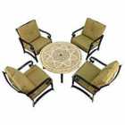 Montpellier 110Cm Coffee Table With 4 Windsor Deluxe Lounge Chair Set