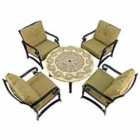 Avignon 110Cm Coffee Table With 4 Windsor Deluxe Lounge Chair Set