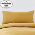 Non Iron Plain Dye Mustard Bolster Pillowcase