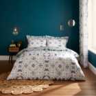 Fantastical Gardens Blue Duvet Cover and Pillowcase Set