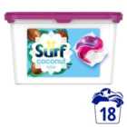 Surf Coconut Bliss 3 in 1 Washing Liquid Capsules 18 Wash 18 per pack
