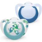 NUK Star Soother 6-18m Blue & Green, 2 Pack 2 per pack