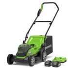 Greenworks 48V 36cm Cordless Lawnmower (2 x 4AH Battery & 2A Twin Charger)
