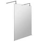Hudson Reed 1400mm Wetroom Screen With Arms And Feet - Matt Black