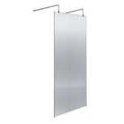 Hudson Reed 800mm Fluted Wetroom Screen With Arms & Feet - Polished Chrome