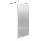 Hudson Reed 900mm Fluted Wetroom Screen With Arms & Feet - Polished Chrome