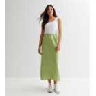 Urban Bliss Light Green Satin Maxi Skirt