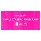 Waitrose Small Zip Lock Food Bags, 25's