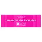 Waitrose Medium Zip Lock Food Bags, 20's