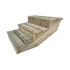 Arbor Garden Solutions decking step stringer kit, raised garden stairs (3 steps, 120cm width, natural finish)