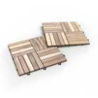 Camp 20 Acacia Hardwood Decking Tiles 30x30cm 10 Tiles per Pack Hardwax oilded Organic White