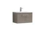 Nuie Arno Wall Hung 1 Drawer Vanity & Curved Basin - Solace Oak