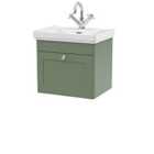 Nuie Classique Wall Hung 1-Drawer Unit & Basin with 1 Tap Hole - Satin Green