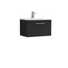Nuie Arno Wall Hung 1 Drawer Vanity & Curved Basin - Charcoal Black