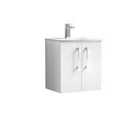 Nuie Arno Wall Hung 2 Door Vanity & Curved Basin - Gloss White