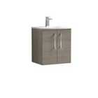 Nuie Arno Wall Hung 2 Door Vanity & Curved Basin - Solace Oak