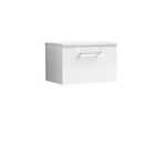 Nuie Arno Wall Hung 1 Drawer Vanity & Sparkling White Laminate Top - Gloss White