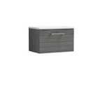 Nuie Arno Wall Hung 1 Drawer Vanity & Sparkling White Laminate Top - Anthracite