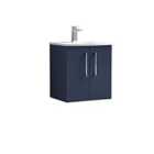 Nuie Arno Wall Hung 2 Door Vanity & Curved Basin - Electric Blue