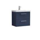 Nuie Arno Wall Hung 2 Drawer Vanity & Mid-Edge Basin - Electric Blue