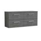 Nuie Arno 1200mm Wall Hung 4 Drawer Vanity & Worktop Anthracite