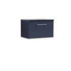 Nuie Arno Wall Hung 1 Drawer Vanity & Sparkling Black Laminate Top - Electric Blue