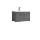 Nuie Arno Wall Hung 1 Drawer Vanity & Curved Basin - Anthracite