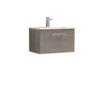 Nuie Arno Wall Hung 1 Drawer Vanity & Minimalist Basin - Solace Oak
