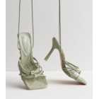 Public Desire Mint Green Strappy Stiletto Heel Sandals