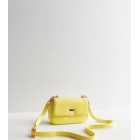 Yellow Leather-Look Puffer Cross Body Bag