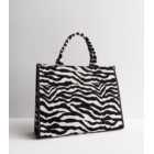 Public Desire Black Zebra Print Tote Bag