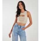 Pink Vanilla Stone Cut Out Crop Top