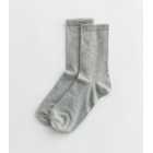 Pale Grey Ribbed Tube Socks