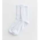 White Ribbed Tube Socks