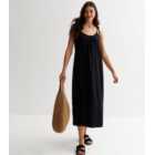Black Cheesecloth Strappy Midaxi Dress