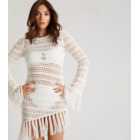 Urban Bliss White Crochet Asymmetric Beach Dress