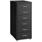 Filing Cabinet On Casters - Metal Black And Steel