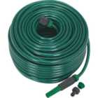 80m Green PVC Water Hose - Spray Jet Nozzle - Female Waterstop Tap Connectors
