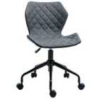 HOMCOM Home Office Swivel Desk Chair Nylon Wheels Adjustable Height Linen - Grey