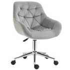 Vinsetto Velvet Home Office Chair Desk Chair with Adjustable Height - Grey