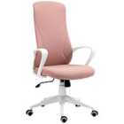 Vinsetto High-back Home Office Chair Height Adjustable Elastic Desk Chair - Pink