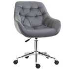 Vinsetto Velvet Home Office Chair Adjustable Height - Grey