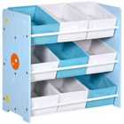 ZONEKIZ Storage Unit with 9 Removable Storage Baskets For Nursery Playroom - Blue