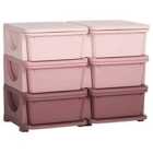 HOMCOM Kids Storage Unit/Toy Box w/ Six Drawers - Pink