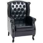 HOMCOM Chesterfield Wing Back Armchair Tufted Chair - Black
